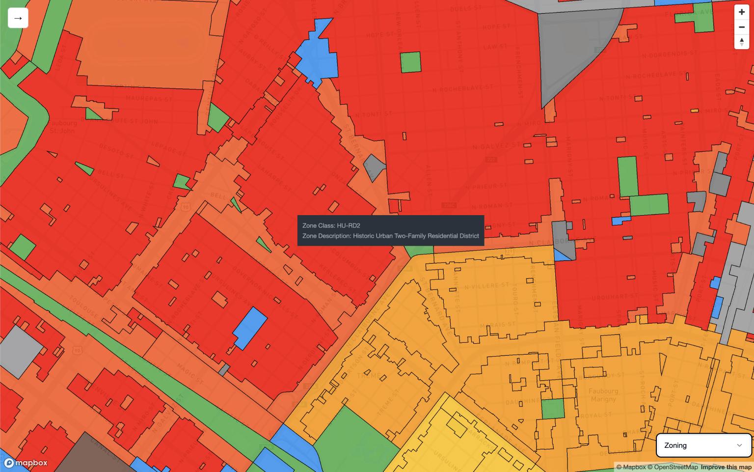 New Orleans zoning map